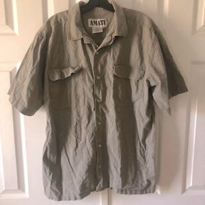 Amati light army green button up shirt size XL